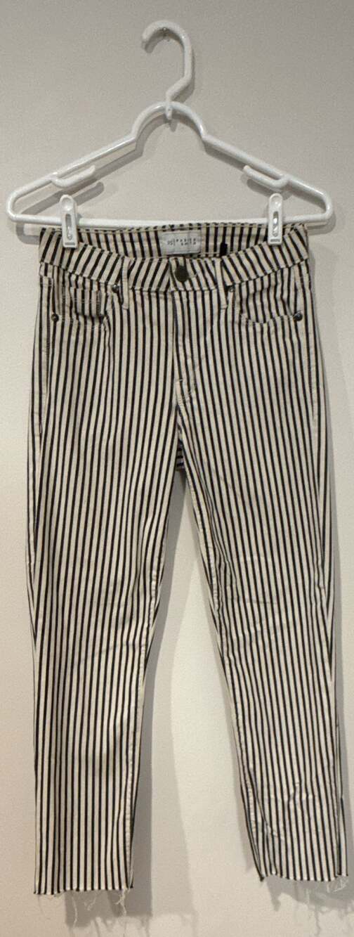 Parker Smith Jeans Size 27 Black White Striped Denim Pants